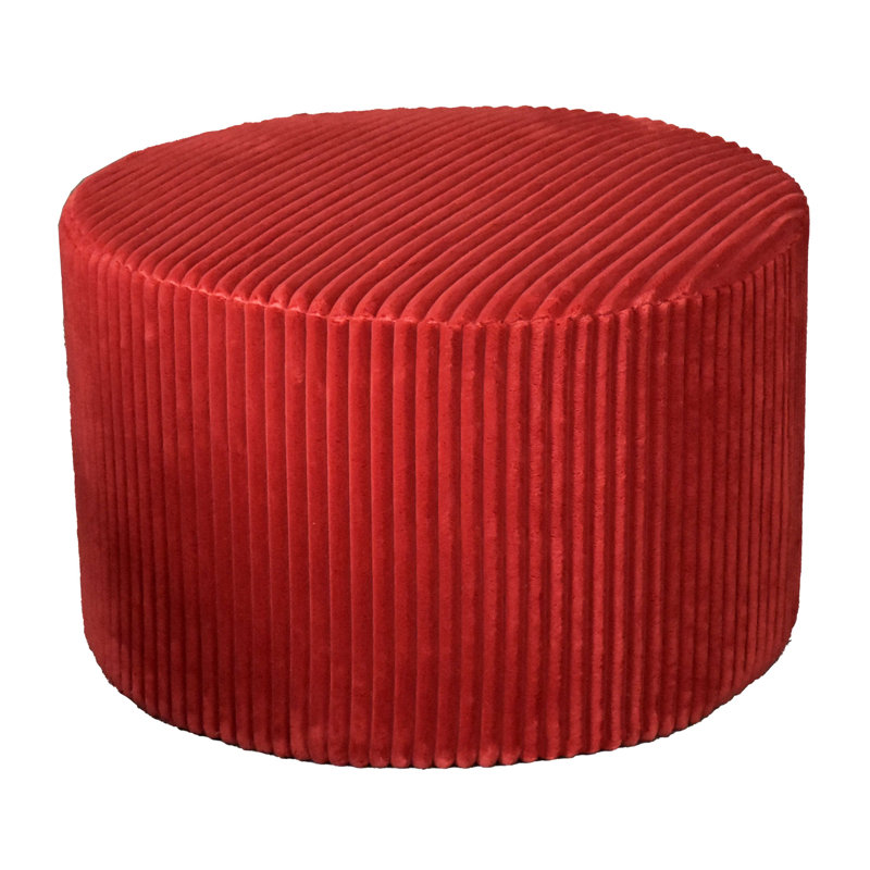 Repose-pieds plein Corduroy Upholstery, Rouge