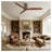 52 Inch American Farmhouse Rustic Solid Wood Low Profile Flush Mount Ceiling Fan without Light - Bronze