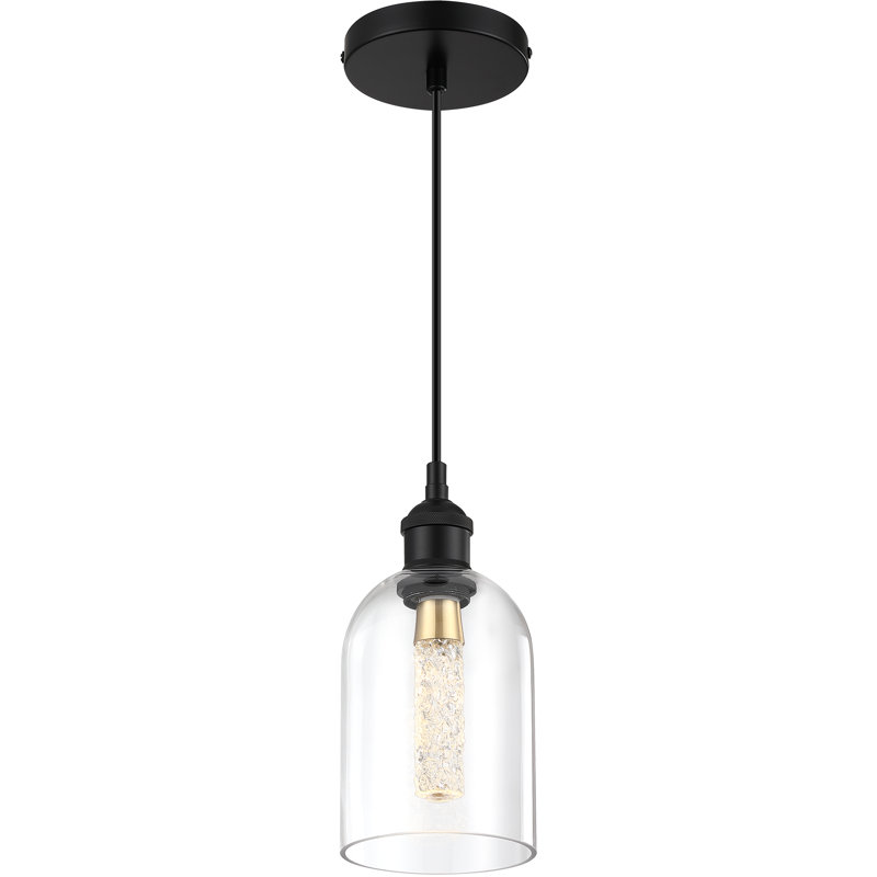 Luminaire suspendu simple à DEL à intensité variable avec , Noir mat