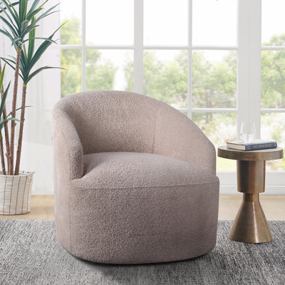 Chaise pivotante rembourrée à 360 degrés beige Voir ci-dessous