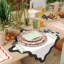 Scalloped Edge Rust and Orange Cotton Placemat - Set of 4-1812256686