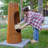 Bachet 50" Rust Patina Finish Steel Wood-Burning Chiminea with Wood Grate