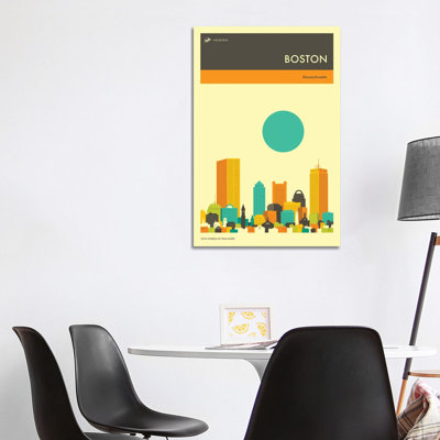 Boston Skyline II by Jazzberry Blue - Wrapped Canvas Print