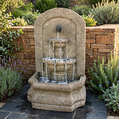 Portofino Cast Stone Wall Fountain – Outdoor Wall Water Fountain