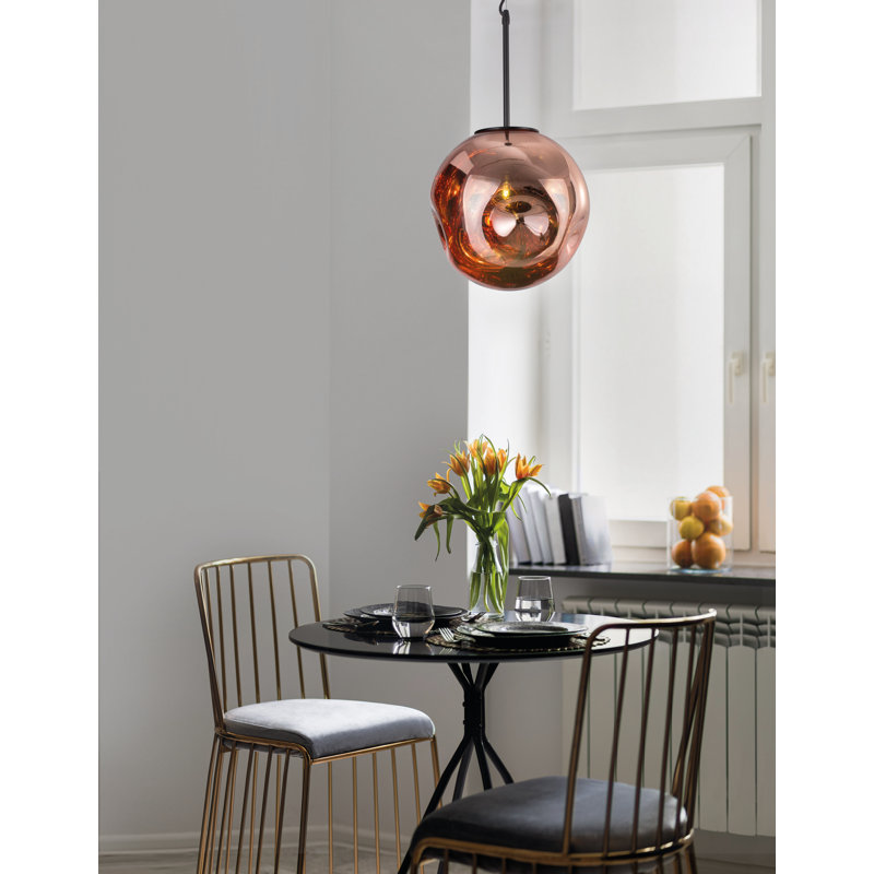 1 - Light Single Pendant, Black, Dark Brown