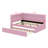 Upholstered Platform Bed With USB Ports And LED Belt, With Trundle-1494396158