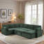 Canapé-lit modulaire convertible avec méridienne réversible, poches de rangement et dispositifs de chargement-379542308