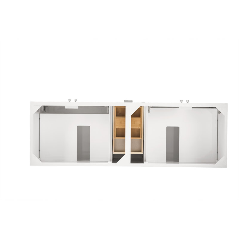 Addison 72'' W Double Bathroom Vanity Base, Glossy White