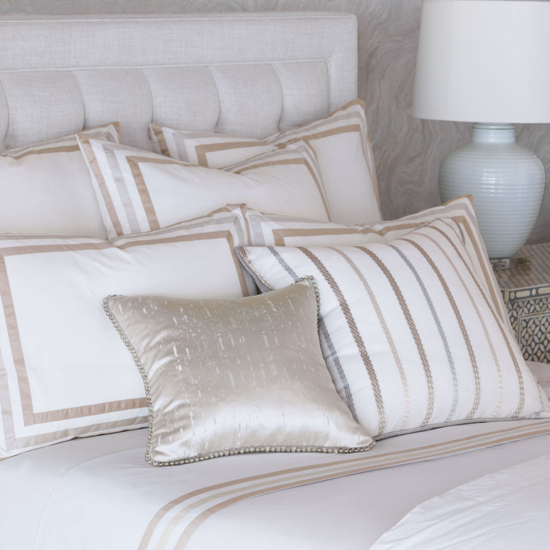Watermill Egyptian Cotton Percale Striped Flat Sheet, Taupe, Twin Flat Sheet
