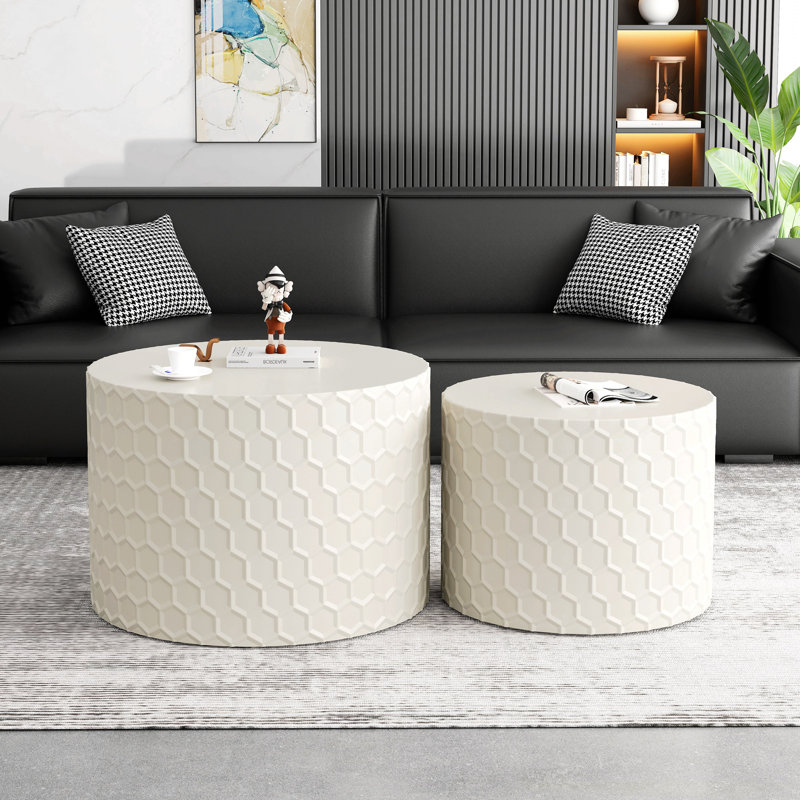 Ensemble de tables basses Nesting, Beige