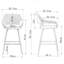 Upholstered Counter Stool with Metal Frame-720287651