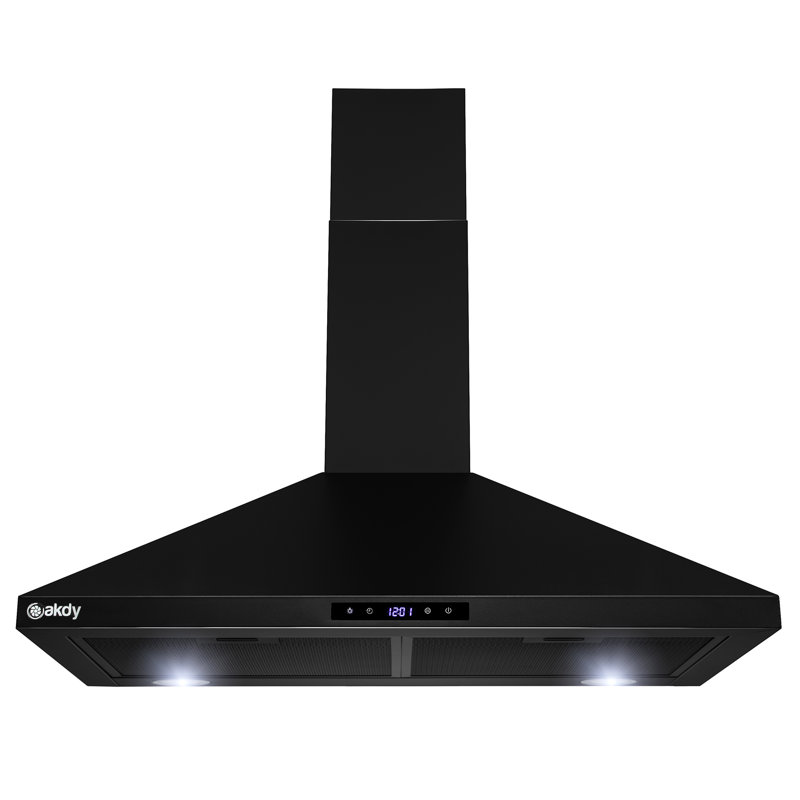 30-Inch Black Stainless Steel Convertible Wall Mount Range Hood
