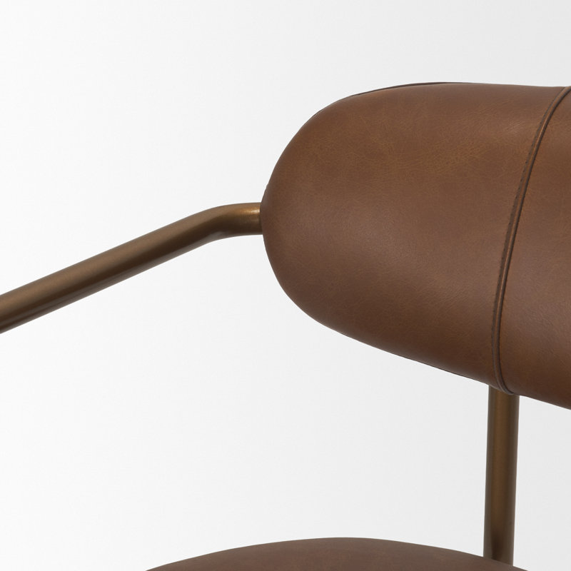 Belarus Fabric Seat Stool, Gold, Brown