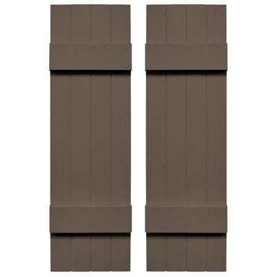 Builders Edge, Standard Four Board Joined (2 Batten), Board-n-Batten Shutters, Includes Matching Installation Spikes (Per Pair)
