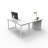 The City, Modern L-Shaped Office Desk for Office and Home, White Top with White Frame-92634390