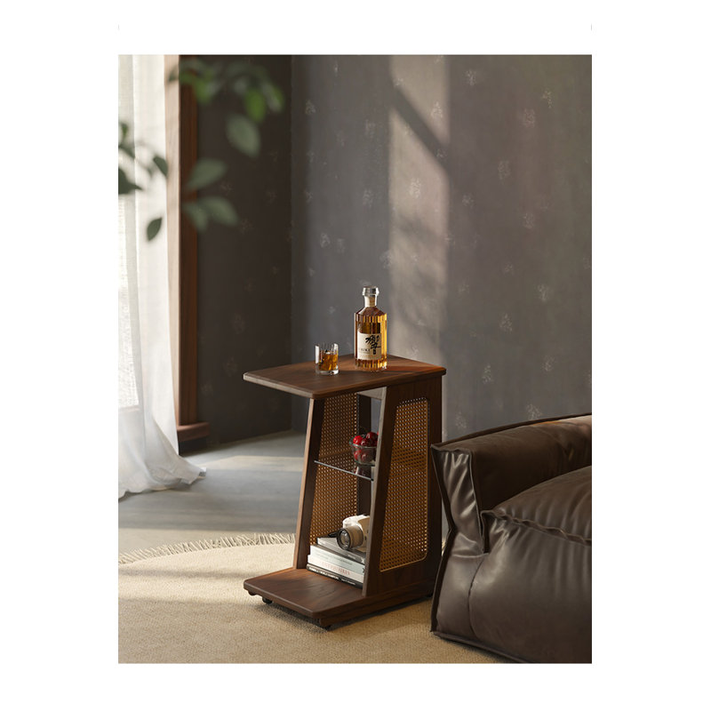 24.8" Brown Rectangular Solid Wood End Tables