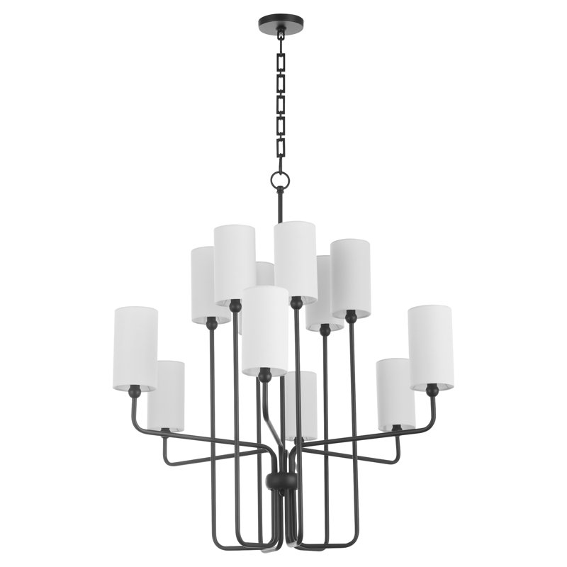 Kaleyah 12 Light Chandelier | Matte Black, Matte Black