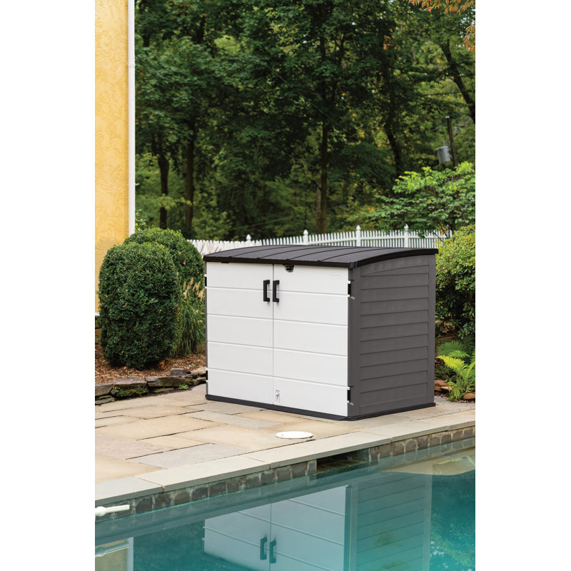 Black 6 x 4 ft Steel-Reinforced Resin Horizontal Shed