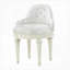 Fauteuil de chambre pivotant à 1 place en similicuir beige capitonné pour siège de meuble-lavabo de chambre-423318395