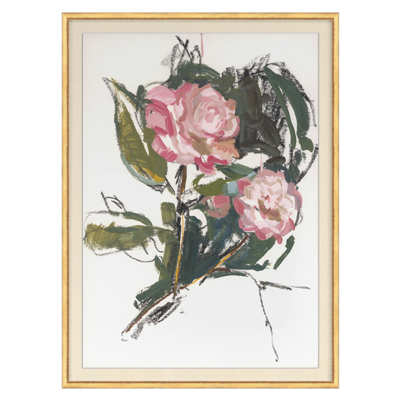 Camellia II Print, 38" H x 28" W, Gold