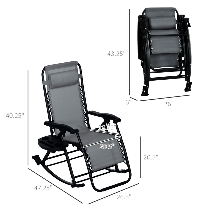 Chaises berçantes d'extérieur 2 pièces Outsunny