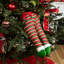 Décoration de Noël 19 "pieds d'elfe à rayures rouges et vertes