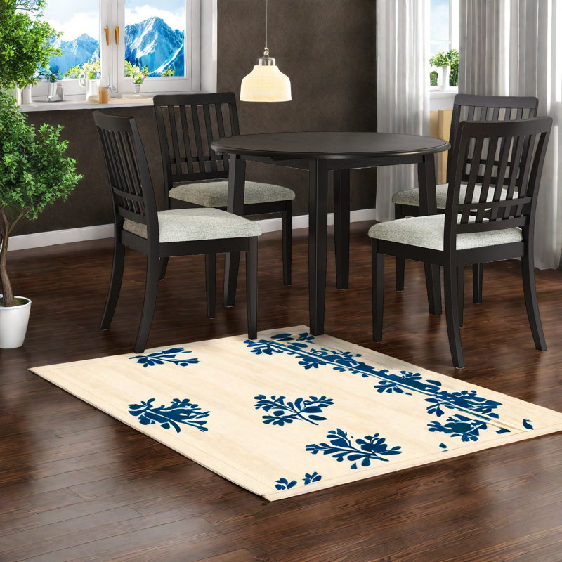 Ensembles de table de salle à manger en bois noir peu encombrant avec 4 chaises pour la petite cuisine