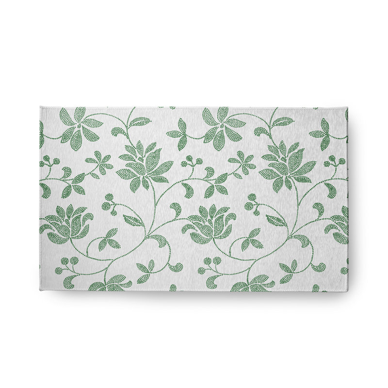 Chenille Floral Indoor Rug, Rectangle 1'6" x 2'6"