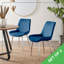 Palermo Velvet Modern Dining Chairs with Tapered Metal Legs & Quilted Diamond Stitching-2027517391-2145562146