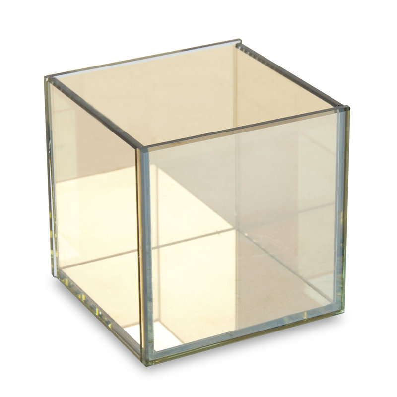 Ensemble de support votive de table en verre 2 pièces, H 6 po x l 6 po x P 6 po, Champagne