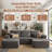 Boneless 106.3" Boneless Floor L-Shaped Sectional Sofa With Ottoman, No-Assembly Cloud Couch For Modern Living Spaces-1124451611-1124451603
