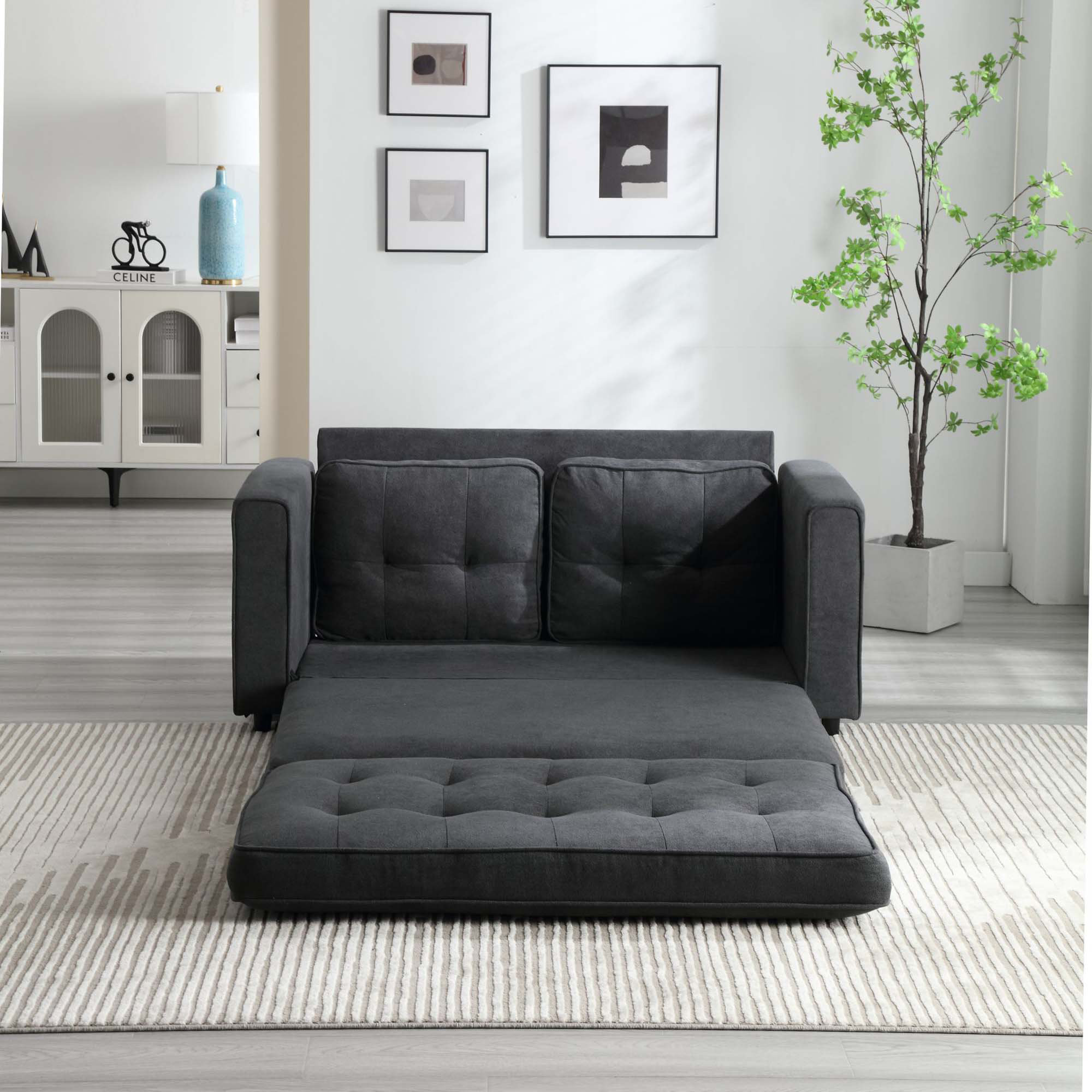 Wrought Studio™ 3 Fold Sofa,Convertible Futon Couch Sleeper Sofa Bed ...