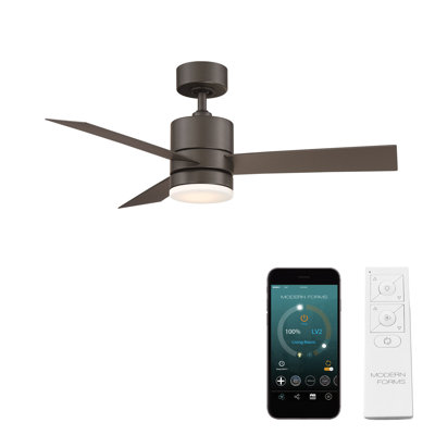 52"  Axis 3 - Blade Outdoor/Indoor Smart Ceiling Fan with Remote Control and LED Light Kit Included, Works With Alexa and iOS / Android App