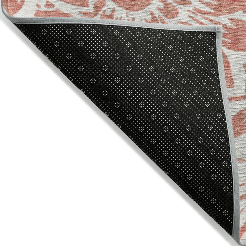 Tapis extérieur lavable antidérapant 8 pi x 10 pi saumon et ivoire