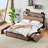 Queen  Large Raised-Pattern Storage Bed Frame, Wooden Platform Bed Frame With Multiple Drawer Storage Function, Bedside Socket
