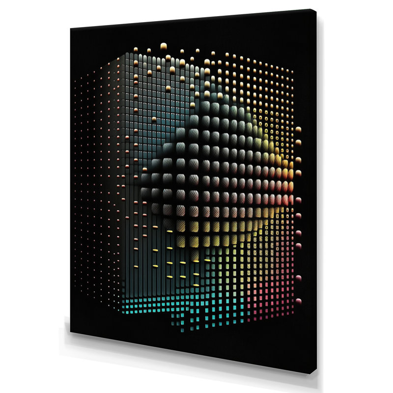 Multidimensional Luminogram III - Abstract Geometric Framed Wall Art, 20" H x 12" W x 1" D, Wrapped Canvas
