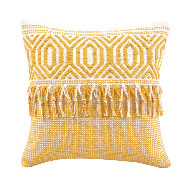 Coussin en coton Tassels