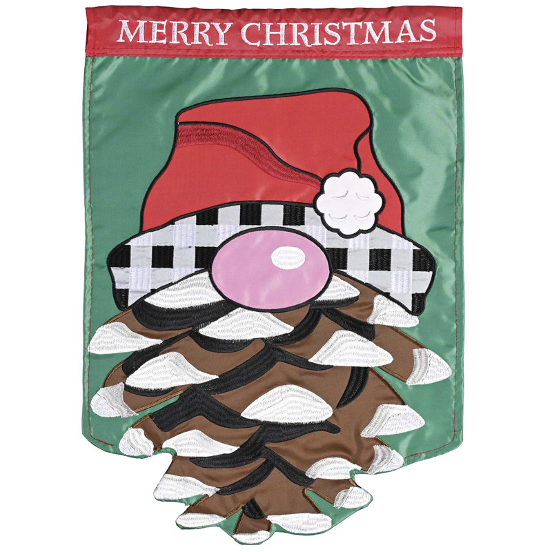 Drapeau de maison, gnome de Noël, pinecon, barbe