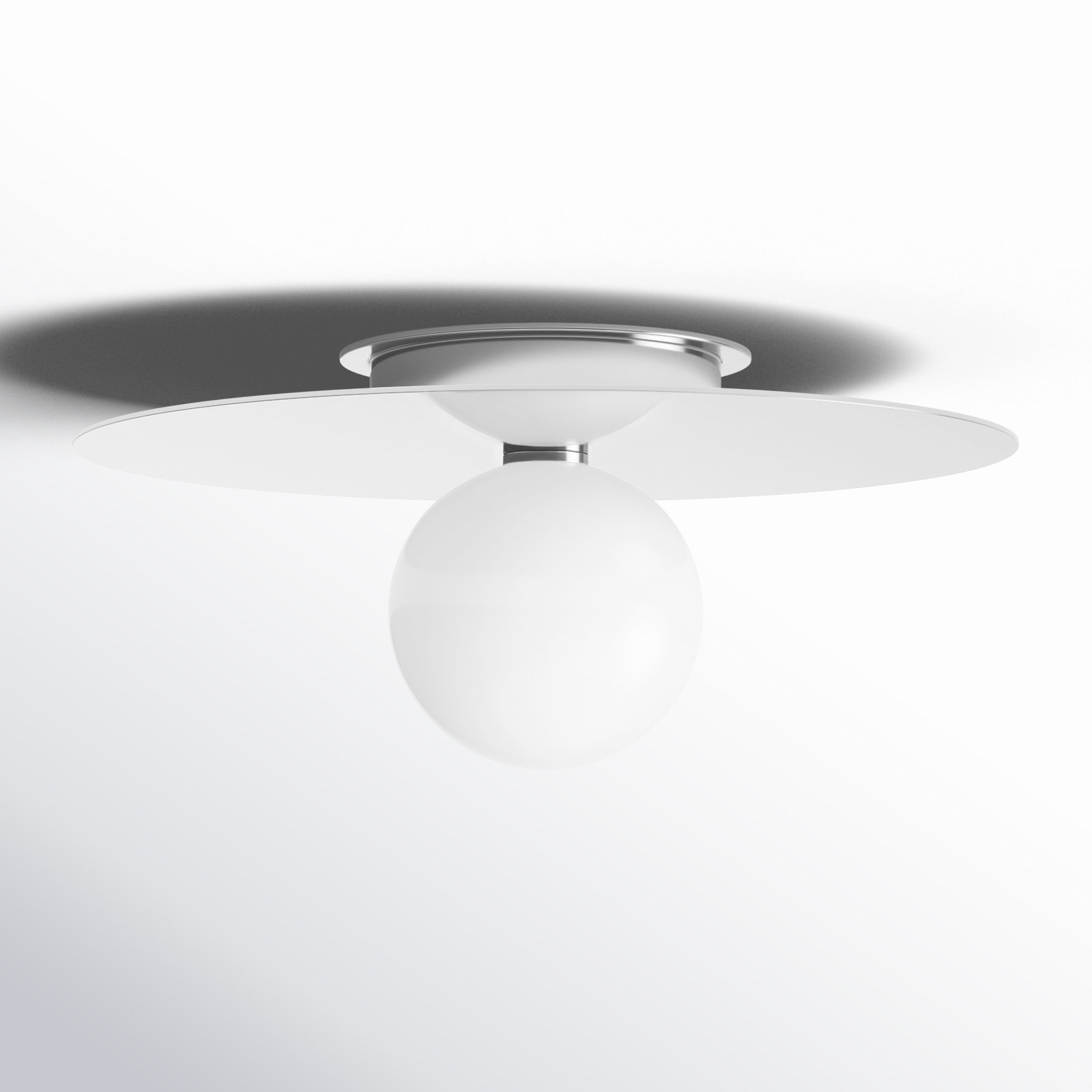Allegra Single Light Glass Flush Mount, 7.88" H x 17.5" W x 17.5" D, Polished Nickel