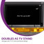 Meuble télé 70 po, console média moderne avec portes de grange intemporelles et armoires de rangement-855830314