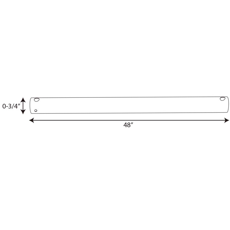 Tige de ventilateur de plafond en nickel peint, H 48 po x l 0,75 po x P 0,75 po, Laiton rétro