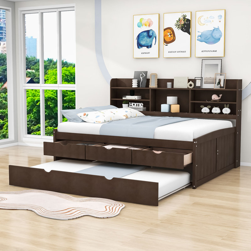 Lit plateforme avec rangement Thelonius, Gris antique