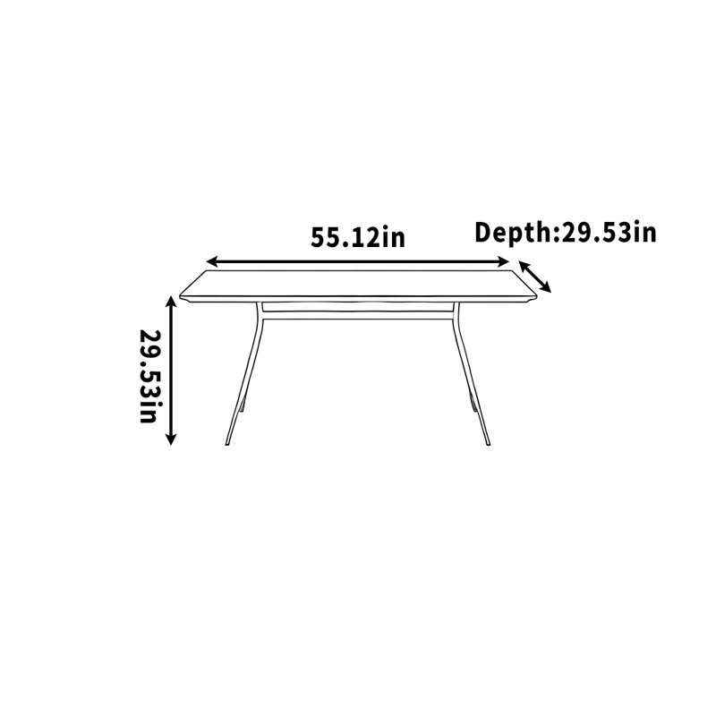 Simple desk for office, meeting, writing. Househol, 29.53" H x 55.12" W x 29.53" D