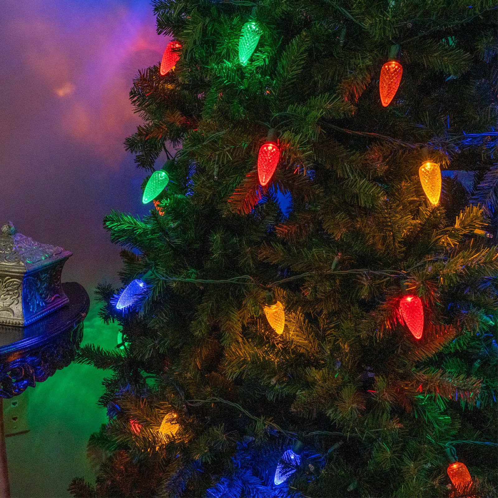 C9 LED Christmas String Lights, Multicolor, 17' L, 25