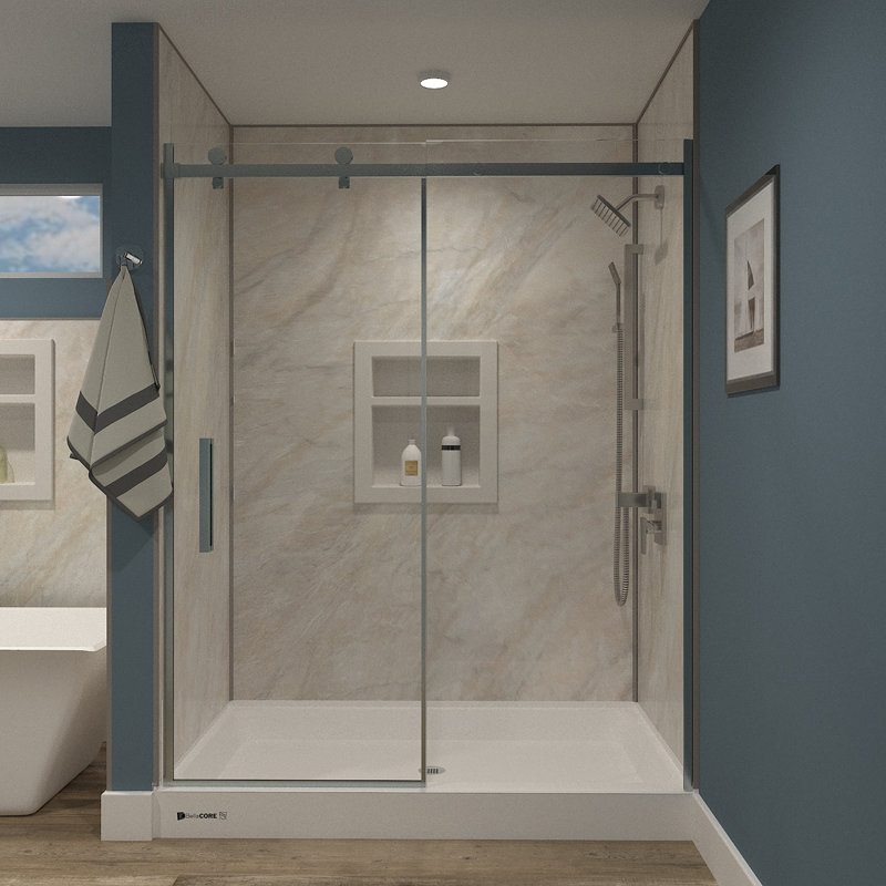 36x60 Drain Single Threshold - Acrylic Shower Base, Center