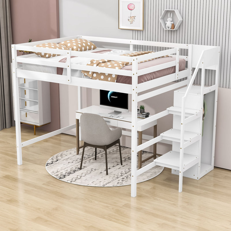 Lit mezzanine double Faroug par Harriet Bee, Blanc