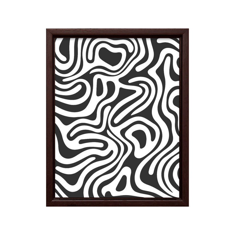 Motif zébré Groovy, Canvas, 12"H x 16"W, Brown Framed