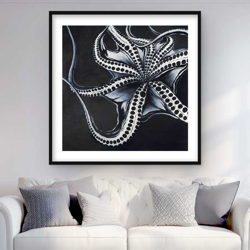 Octopus tentacule - animaux noirs encadrés, Noir
