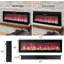 Foyer électrique 72 po 72 po, foyer linéaire encastré / mural avec Wi-Fi et télécommande, effet de flamme multicolore, chauffage 750 W / 1500 W, avec bûches et décor en cristal