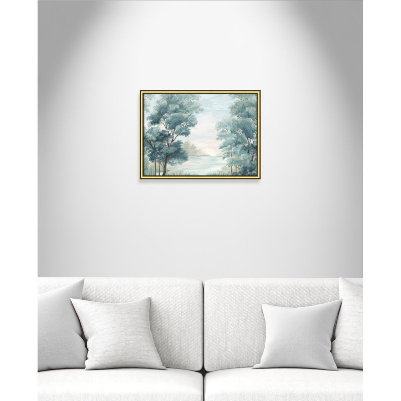 LeeRoy - Peinture encadrée, H 18,25 po x l 24,25 po x P 0,87 po, Encadrement doré